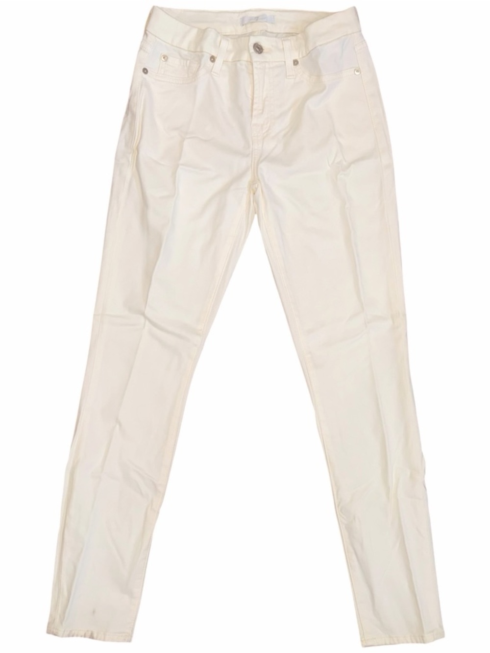 7 For All Mankind Cream White Straight Leg Pants Jeans